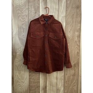Madewell Corduroy‎ Twill Oversized Shirt-Jacket, Stained Mahogany, Size S
